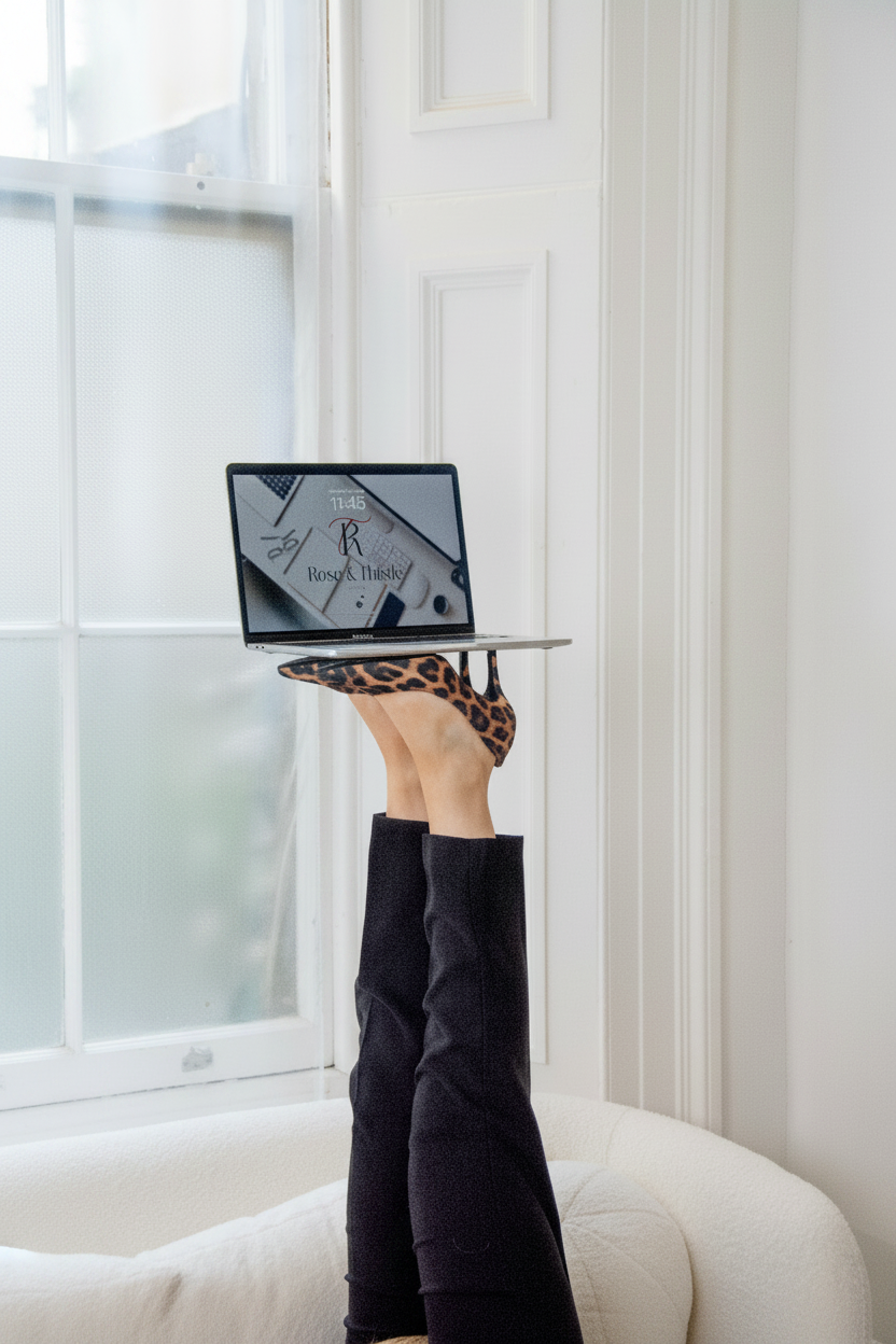 Founder working with a laptop